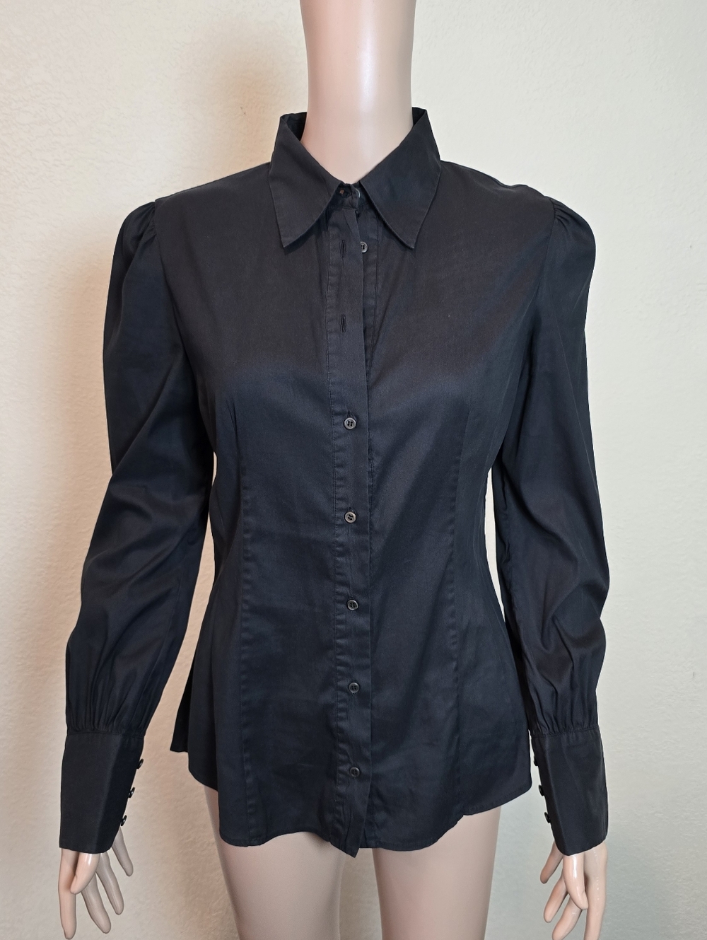 Prada Women’s Long Sleeve Black Cotton  Blend Shirt size 38 - Picture 9 of 11